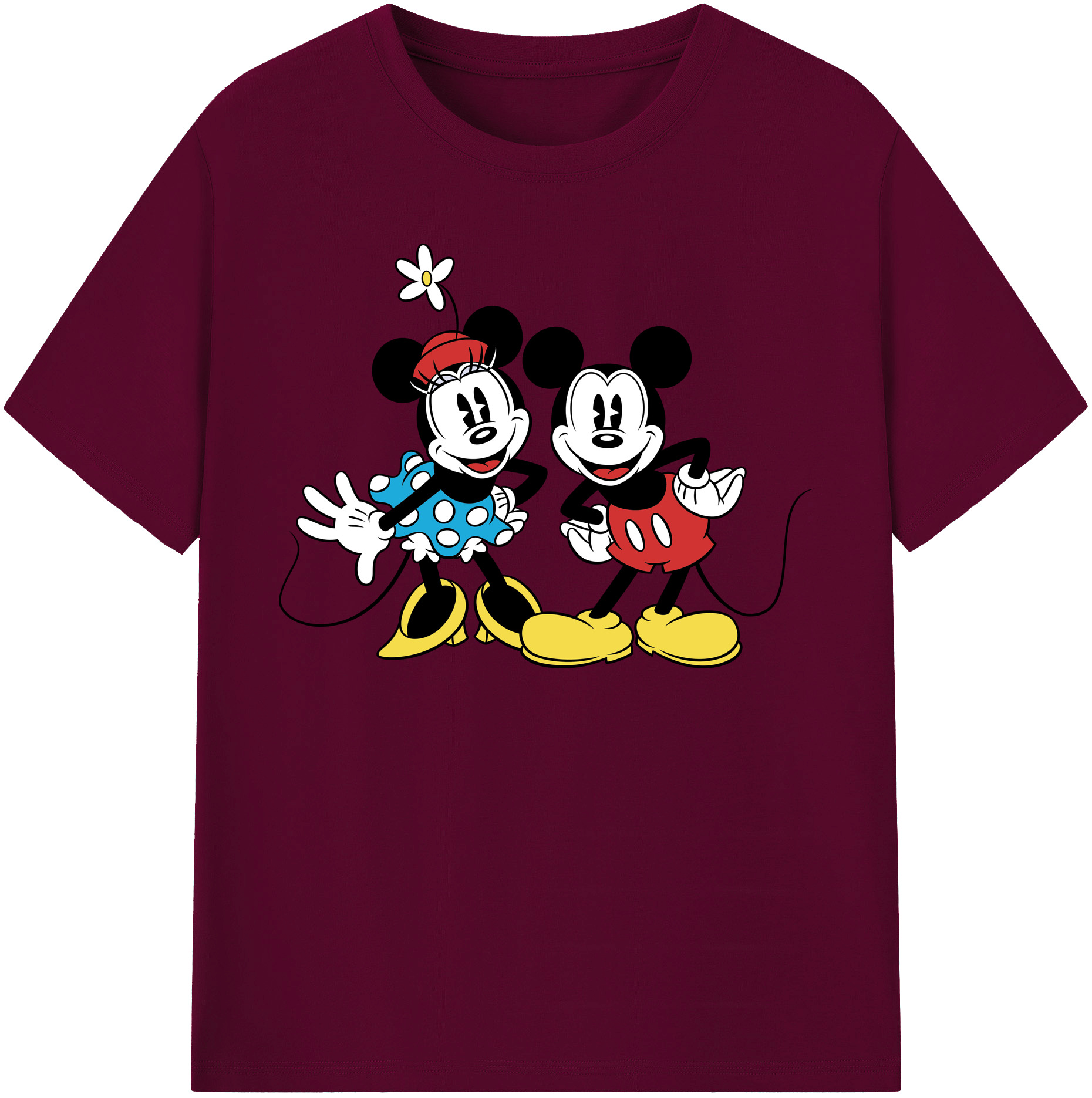 （画像用） ミッキーマウス Mickey Mouse レディースカジュアルプリントTシャツ（綿100％）